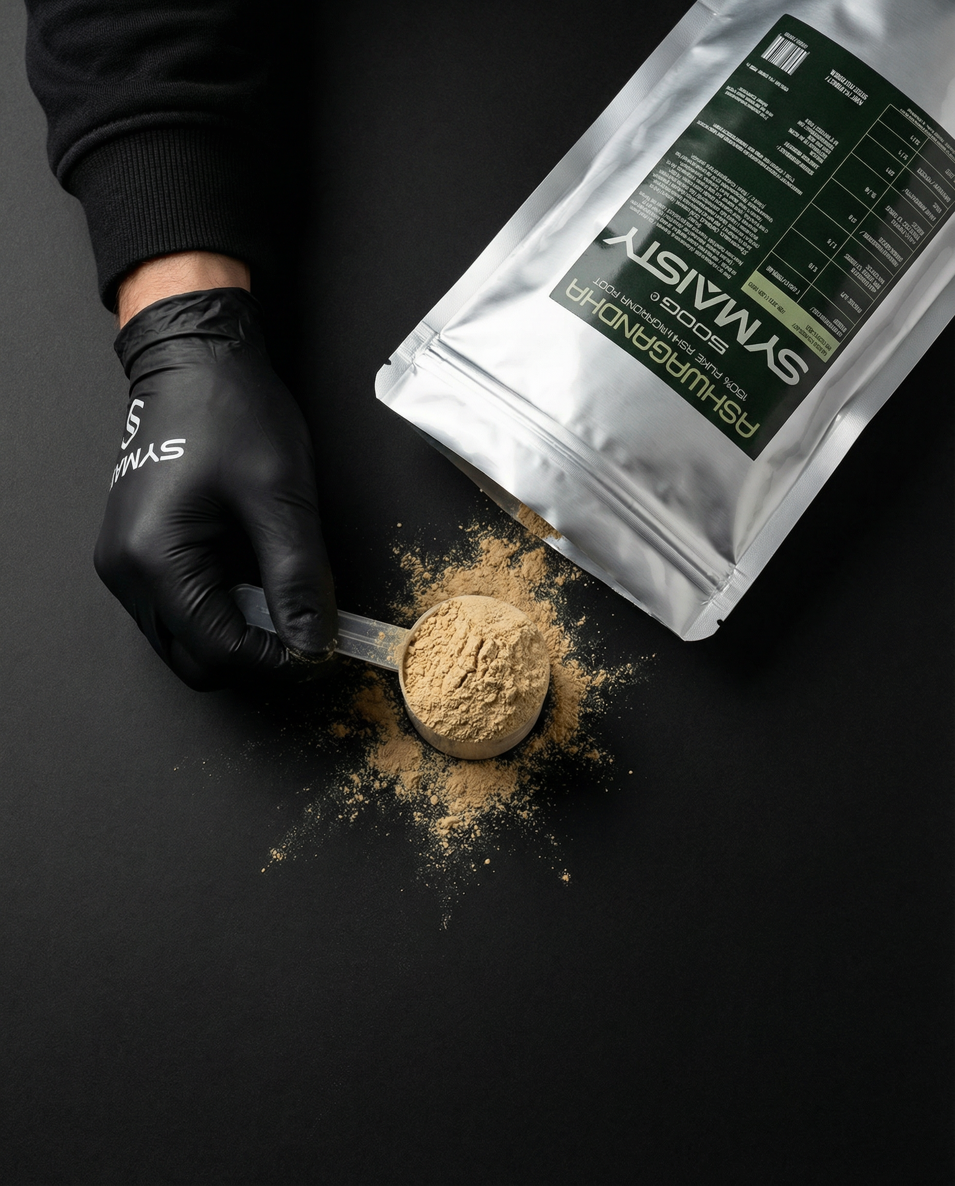 Symaisty Ashwagandha Powder 500g - 100% pure root powder made in Germany.