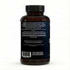 Back label of an Omega-3 fish oil supplement bottle showing ingredients and barcode